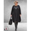 FRENZI Jurk Oversized Stoer En Wijd Zwart