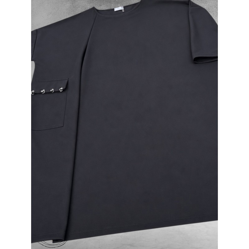 FRENZI Jurk Oversized Stoer En Wijd Zwart