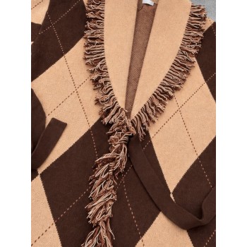 FRENZI Vest Camel/Bruin/Ruit