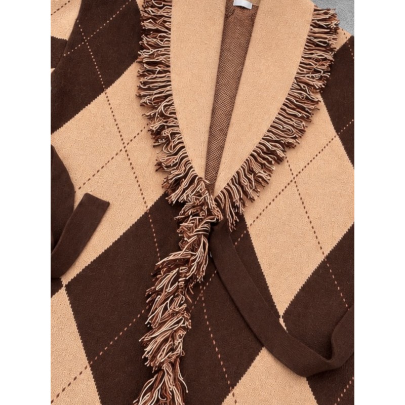FRENZI Vest Camel/Bruin/Ruit