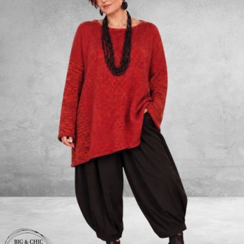 FRENZI Trui Oversize Framboos/Meliert 