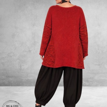 FRENZI Trui Oversize Framboos/Meliert 