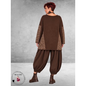 FRENZI Trui Oversize Bruin/Meliert 