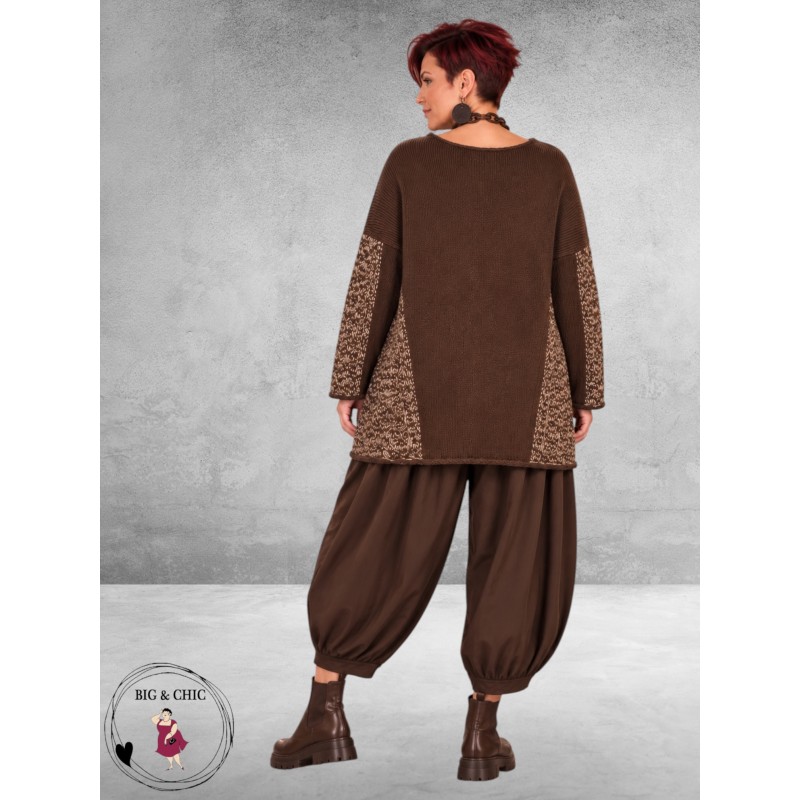 FRENZI Trui Oversize Bruin/Meliert 
