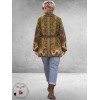 FRENZI Cardigan Groen/Terracotta/Bruin