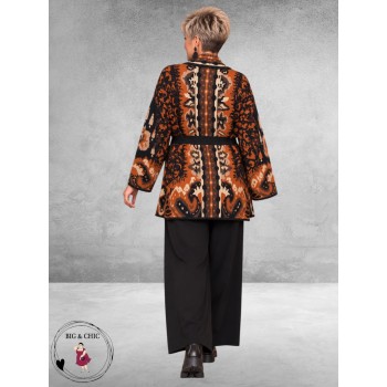 FRENZI Cardigan Terracotta/Bruin/Zwart