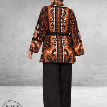 FRENZI Cardigan Terracotta/Bruin/Zwart