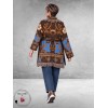 FRENZI Cardigan Bruin/Camel/Blauw