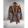 FRENZI Cardigan Bruin/Camel/Blauw