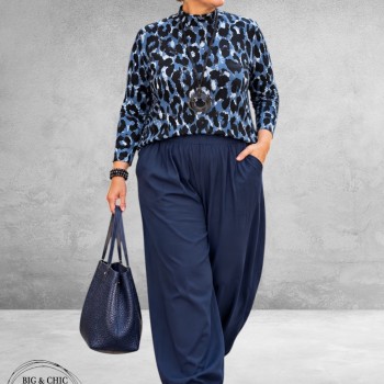 FRENZI Baggy Broek Stretchy Blauw