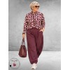 FRENZI Baggy Broek Stretchy Bordeaux