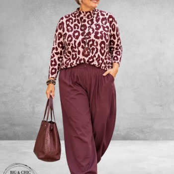 FRENZI Baggy Broek Stretchy Bordeaux