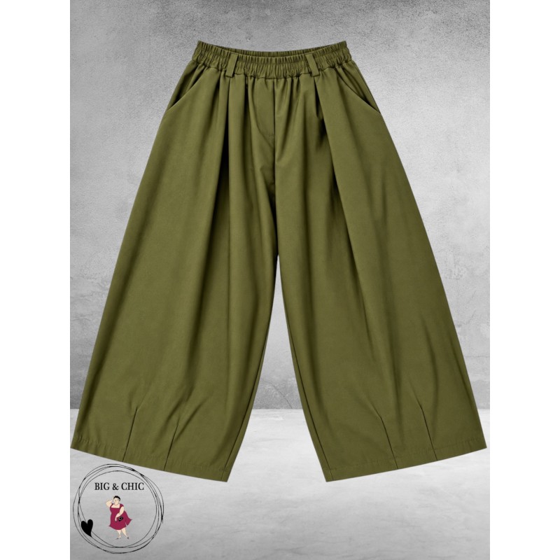 FRENZI Baggy Broek Stretchy Olijf