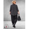 FRENZI Blouse Zwart/Wit Raff Detail