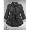 FRENZI Blouse Zwart/Wit Raff Detail