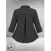 FRENZI Blouse Zwart/Wit Raff Detail