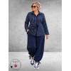 FRENZI Blouse Blauw/Wit Raff Detail