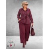 FRENZI Blouse Bordeuax/Wit Raff Detail