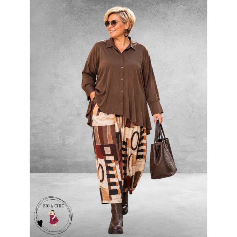 FRENZI Blouse A-Lijn Bruin