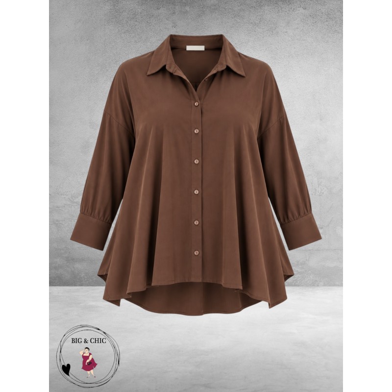 FRENZI Blouse A-Lijn Bruin
