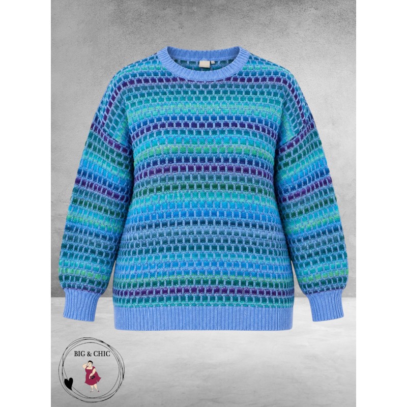 FRENZI Trui Kleurrijk Petrol/Blauw/Groen