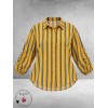 FRENZI Blouse Mouwdetail Oker/Bruin/Petrol