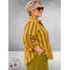 FRENZI Blouse Mouwdetail Oker/Bruin/Petrol