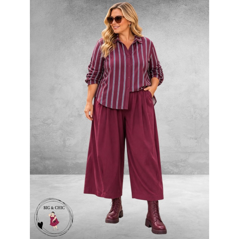 FRENZI Blouse Mouwdetail Beere/Groen/Fuchsia