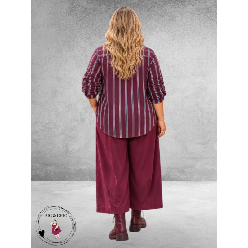 FRENZI Blouse Mouwdetail Beere/Groen/Fuchsia
