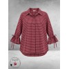 FRENZI Blouse Flanel Ruit Bordeaux