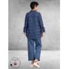 FRENZI Blouse Flanel Ruit Bruin/Blauw