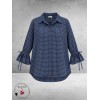 FRENZI Blouse Flanel Ruit Bruin/Blauw