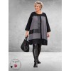 FRENZI Tuniek Zwart/Grijs Leerlook Details