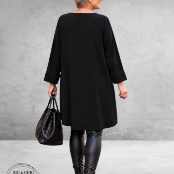 FRENZI Tuniek Zwart/Grijs Leerlook Details