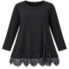 FRENZI Shirt Zwart/Kant Wow Effect