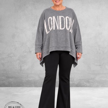 FRENZI Sweater LONDON Oversized Grijs