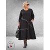 FRENZI Jurk Zwart Met Ritsdetails