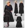 FRENZI Jurk Zwart Met Ritsdetails