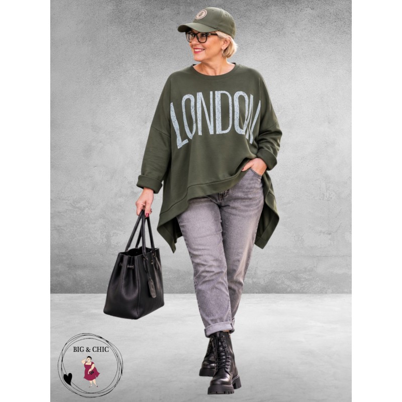 FRENZI Sweater LONDON Oversized Groen