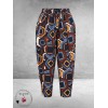 FRENZI Broek Retro Bruin/Roest/Blauw