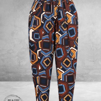 FRENZI Broek Retro Bruin/Roest/Blauw