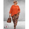 FRENZI Broek Retro Bruin/Roest/Groen