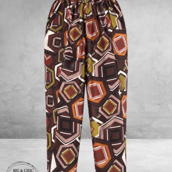 FRENZI Broek Retro Bruin/Roest/Groen