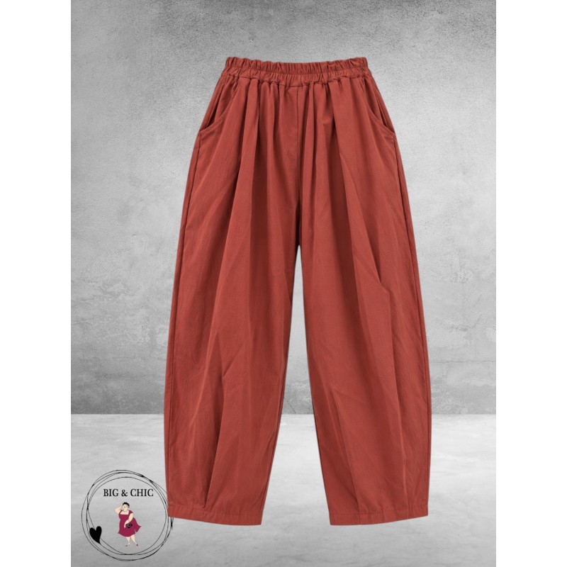 FRENZI Baggy Broek Stretchy Terracotta