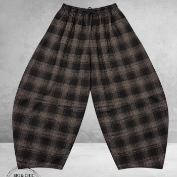 FRENZI Broek Ballon Ruit Grijs/Groen/Zwart/Flanel