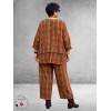 FRENZI Broek En Shirt Ruit Herfstkleuren