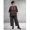 FRENZI Broek En Shirt Ruit Zwart/Bruin/Grijs