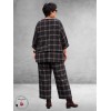 FRENZI Broek En Shirt Ruit Zwart/Bruin/Grijs