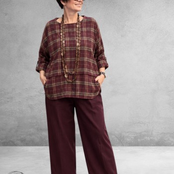 FRENZI  Shirt Ruit  Flanel Beere