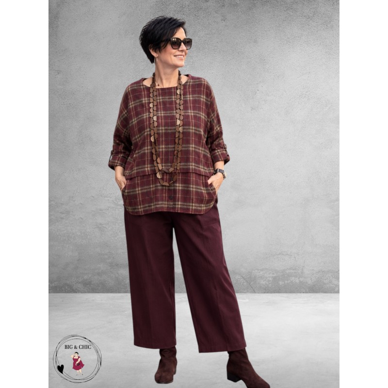 FRENZI  Shirt Ruit  Flanel Beere